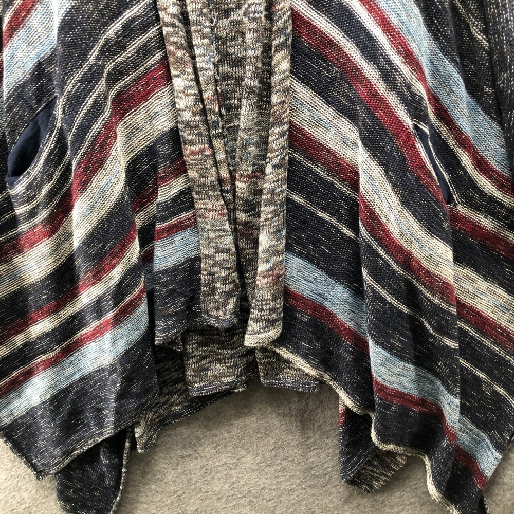 Free People The Big Trail Poncho Cardigan Womens L Blue Oversized Boho Earthy - Picture 8 of 9